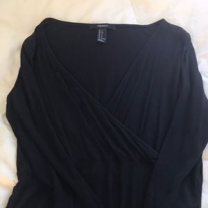 Soft, black dress with a v-neck